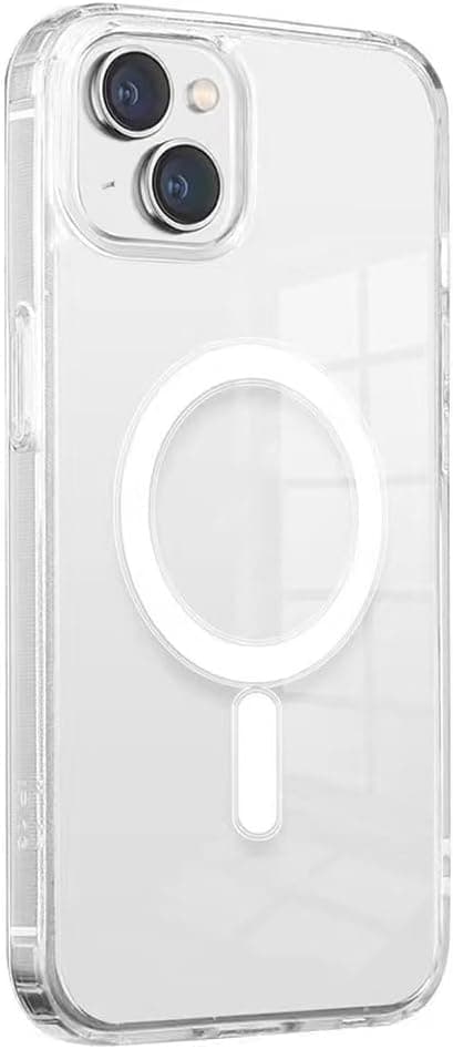 Coverzone İphone 15 İle Uyumlu Yüksek Kalite Kablosuz Şarj Özellikli Silikon Telefon Kılıfı Şeffaf, Wireless Magsafe ile uyumlu Silikon Kapak Şeffaf